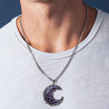 Gift For Her, Valentine Gift, Love You To The Moon - Personalized Couple Custom Shaped Pendant Necklace