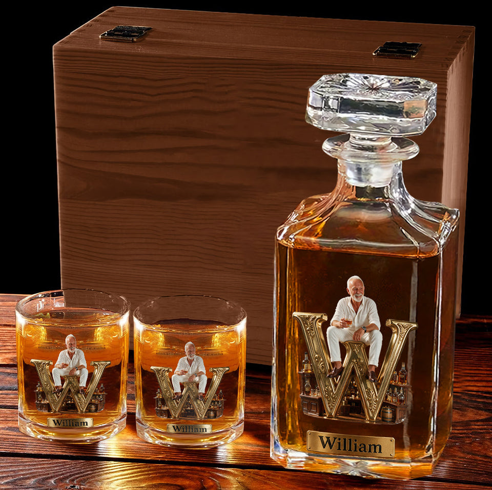 Alphabet Initial For Whiskey, Bourbon... Lovers - Personalized Whisky Whiskey Glass
