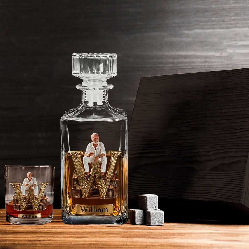 Alphabet Initial For Whiskey, Bourbon... Lovers - Personalized Whisky Whiskey Glass