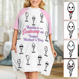 Thanks Mom - Personalized Mother Sleep T-shirt Dress