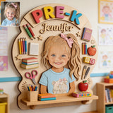 Back To School - Personalized Kid Wooden Floating Shelf