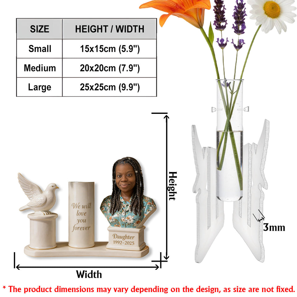 We Will Love You Forever - Personalized Memorial Custom Shape Acrylic Flower Vase
