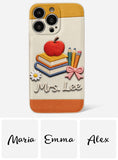 Teacher Gifts - Personalized Teacher 3D Embossed Leather Phone Case