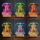 To Us You're The World - Personalized Father Shaped Plaque Light Base