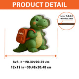 Playful Dinosaur Back To School Gift - Personalized Kid Wooden Pen Holder