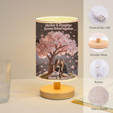 Mother And Daughter Love - Personalized Mother Table Lamp With Wood Base