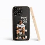 Doing Dad Shit - Personalized Father 3D Embossed Leather Phone Case