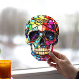 Colorful Skull - Personalized Skull Window Hanging Suncatcher Ornament
