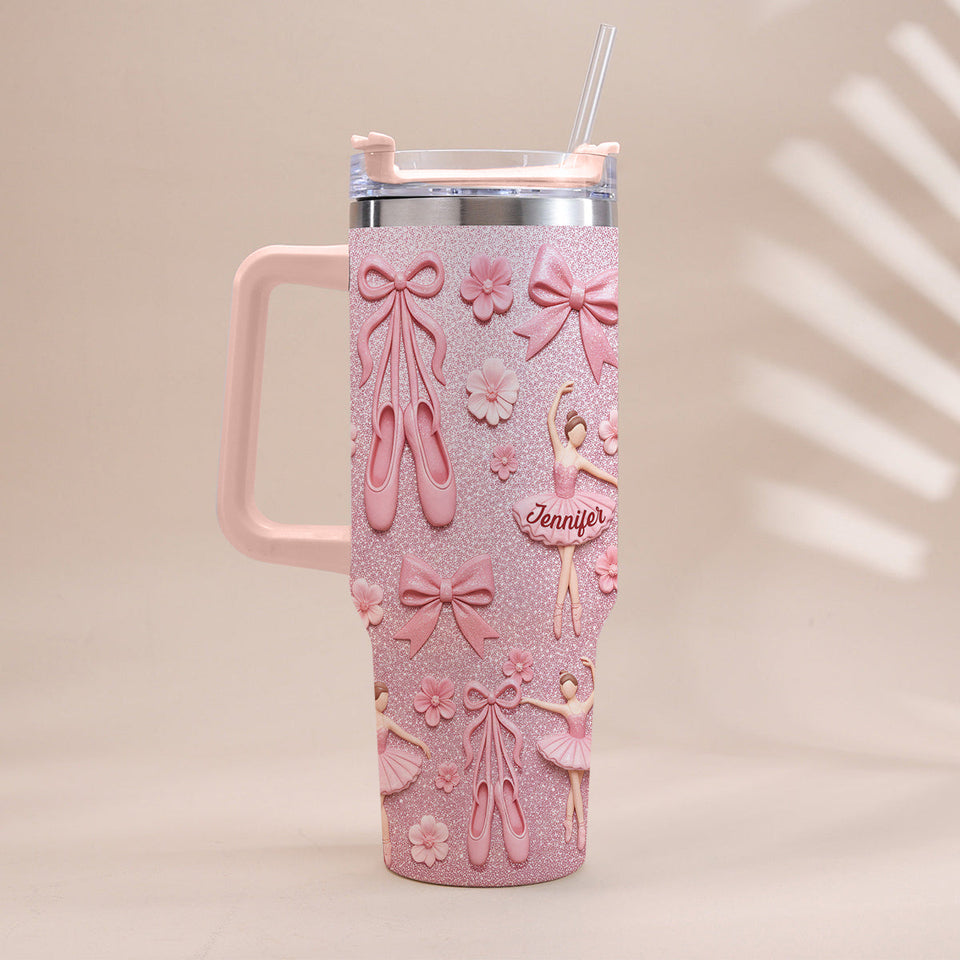 Lover Ballet - Personalized Ballet Tumbler With Handle