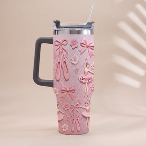 Lover Ballet - Personalized Ballet Tumbler With Handle