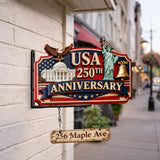 Happy 250 Anniversary Of USA - Personalized Patriot Wooden Wall Mount Sign