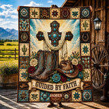 Guided By Faith, Western Theme - Personalized Western Outfit Blanket