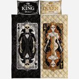 Her King His Queen - Personalized Skull Quilt Set