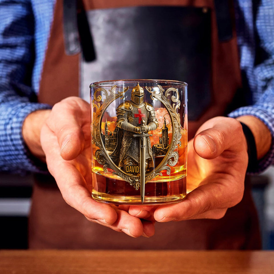 Knight Of God - Personalized Christian Whiskey Glass