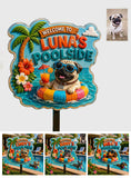 Welcome To My Pool Funny Pet - Personalized Dog 3D Printed Cut Metal Sign