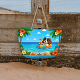 Funny Pet Summer Vibes - Personalized Dog Beach Bag With Plush Charm