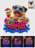 Funny Pet Poolside - Personalized Dog Neon LED Light Sign