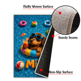 Funny Pet Summer Vibes Poolside - Personalized Dog Non-Slip Tufted Rug