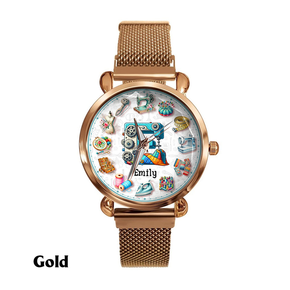 Sewing Is My Therapy - Personalized Sewing Women Hand Watch