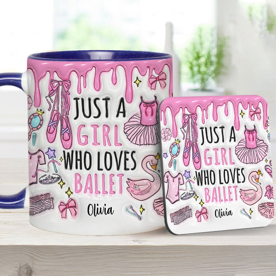 Just A Girl Who Loves Ballet - Personalized Ballet Accent Mug