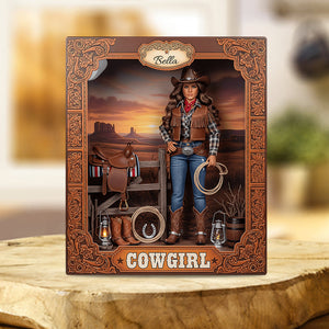 Gift For Cowgirls - Personalized Cowgirl Custom Shaped Acrylic Plaque