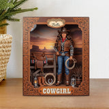 Gift For Cowgirls - Personalized Cowgirl Custom Shaped Acrylic Plaque