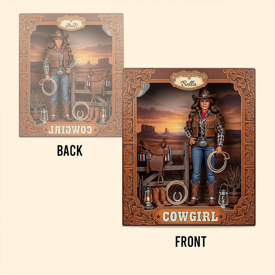 Gift For Cowgirls - Personalized Cowgirl Custom Shaped Acrylic Plaque