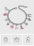 Gift For Cowgirls - Personalized Cowgirl Bracelet With Charms