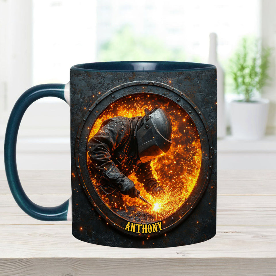 Gift For Welder Man - Personalized Welder Accent Mug