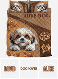Sleeping Shih Tzu - Personalized Dog Quilt Set