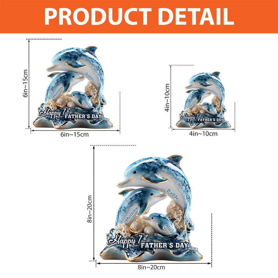 First Father's Day Family Whale - Personalized Father Custom Shaped Acrylic Plaque