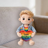 Custom Any Photo, Love Is Love - Personalized LGBT Support Premium Faux Fur Pillow