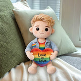 Custom Any Photo, Love Is Love - Personalized LGBT Support Premium Faux Fur Pillow
