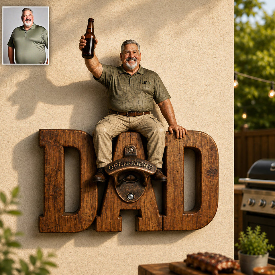 One More Beer - Personalized Father Wall Bottle Opener