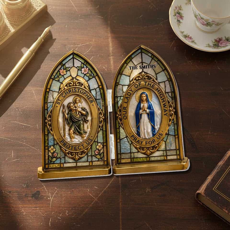 Pray For Us - Personalized Christian Acrylic Diptych