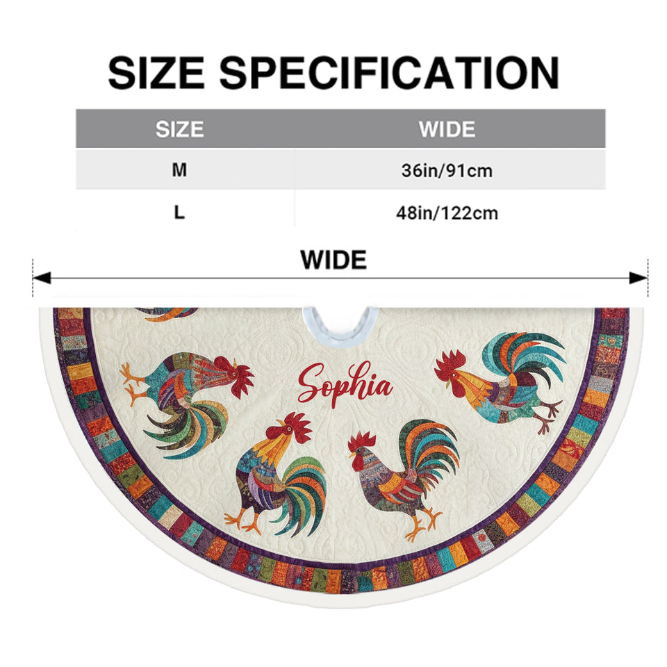 Love Chicken - Personalized Chicken Tree Skirt