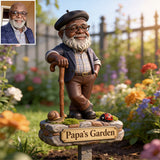 Custom Any Photo Grandpa's Garden - Personalized Gardening Acrylic Garden Sign/ Acrylic Plaque Sign