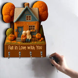 Fall In Love With You - Personalized Couple Custom Shaped Hanging Rack