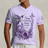 Fight Against Alzheimer, Alzheimer Awareness Gift - Personalized Alzheimer Awareness Fully Printed V-Neck T-Shirt