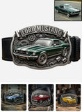 Custom From Any Photo - Personalized Car Lover Leather Belt With Shaped Buckle