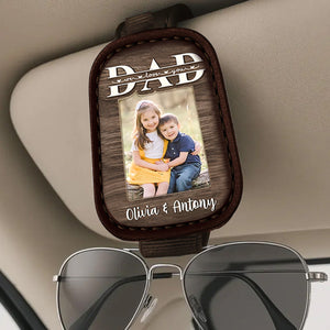 Dad We Love You Custom Photo - Personalized Father Sunglasses Holder Car Visor Clip