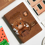 Adventure Awaits - Personalized Highland Cow Passport Holder