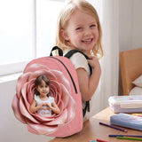 Custom From Photo And Flower - Personalized Kid Changeable Leather Patch Backpack