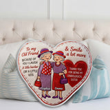 Old Friends - Personalized Bestie Faux Fur Shaped Pillow