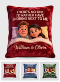 Snoring Couple - Personalized Couple Faux Fur Shaped Pillow