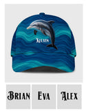 Dolphin And Wave - Personalized Dolphin Classic Cap