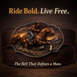 Dallas Cowboys, Western Theme - Personalized Western Outfit Leather Belt With Shaped Buckle