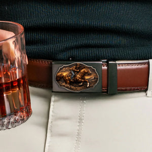 Dallas Cowboys, Western Theme - Personalized Western Outfit Leather Belt With Shaped Buckle