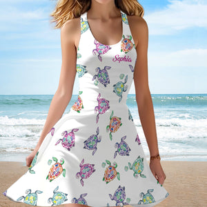 Love Turtles - Personalized Turtle Sleeveless Dress