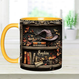 Hat And Books - Personalized Witch Accent Mug